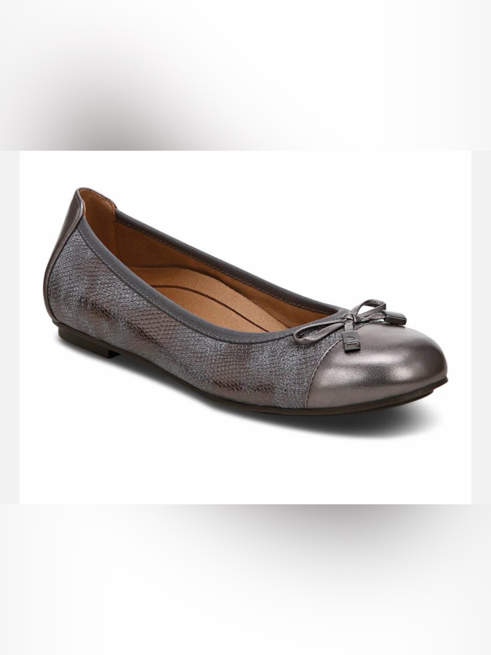 Vionic Minna Pewter snake print leather flats sz 7 - Picture 2 of 9